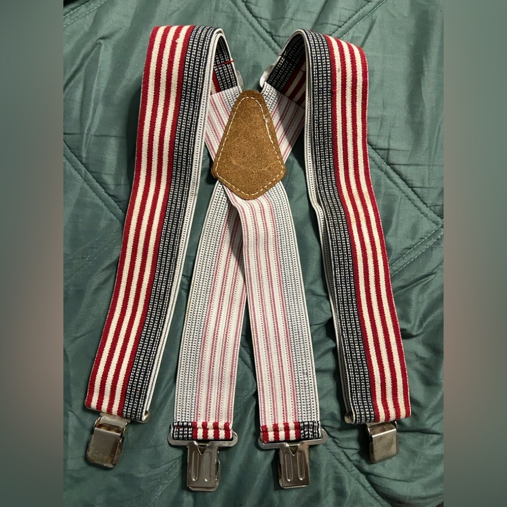 CLC CUSTOM LEATHER CRAFT Patriotic Striped Elastic Suspenders